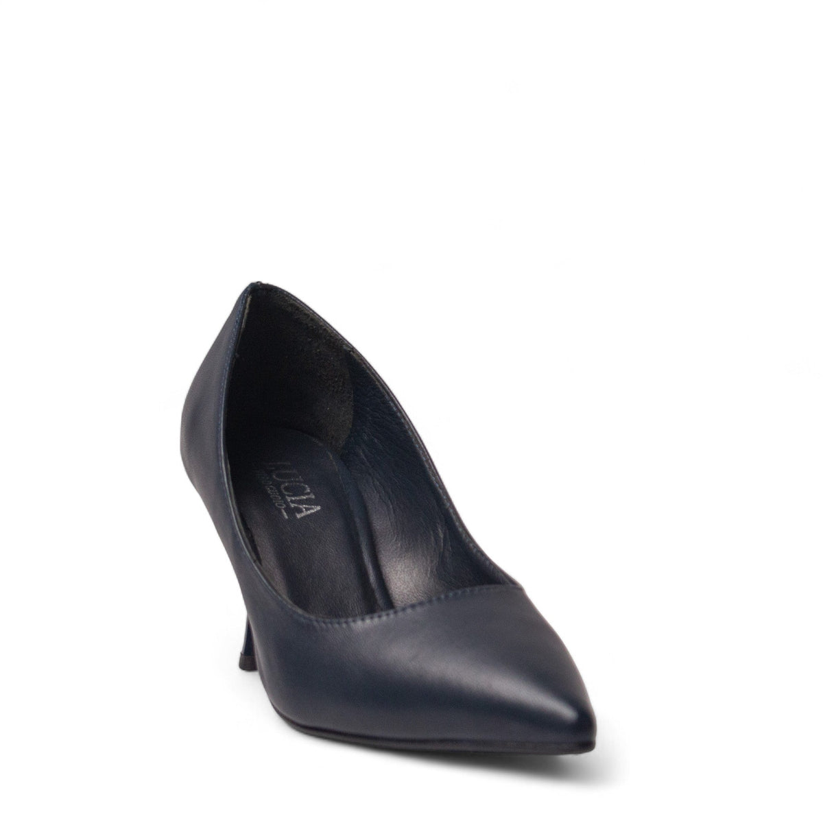 Women Navy Leather Shoes #4463