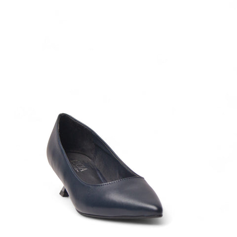 Women Navy Leather Shoes #4468