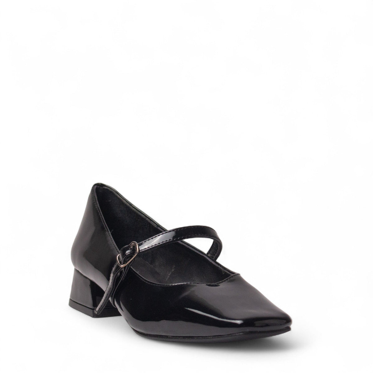 Women Black Vernis Leather Shoes #4471