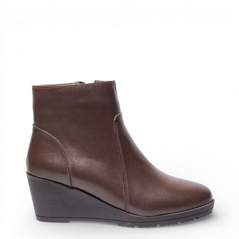 Women Brown Leather Half Boot #4475