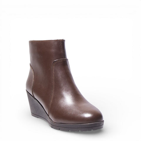 Women Brown Leather Half Boot #4475