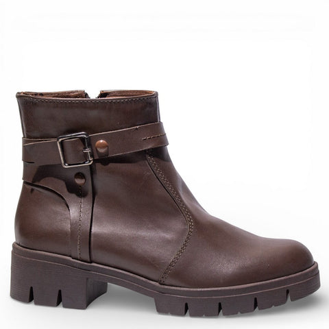 Women Brown Leather Hal fBoot #4478