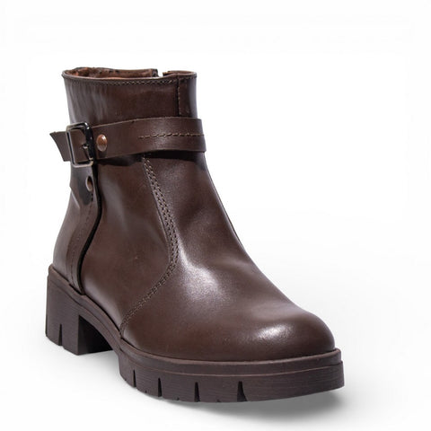 Women Brown Leather Hal fBoot #4478