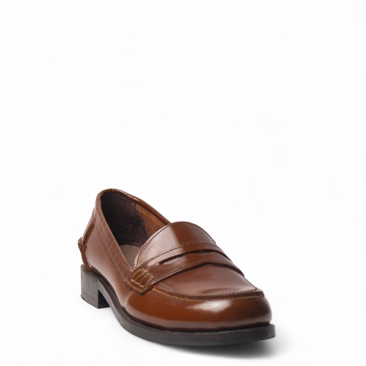 Women Brown Vernis Leather Shoes #4491