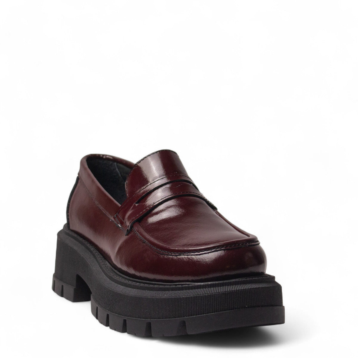 Women Maroon Vernis Leather Shoes #4495