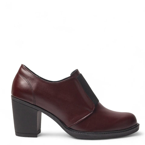 Women Maroon Leather Shoes #4505