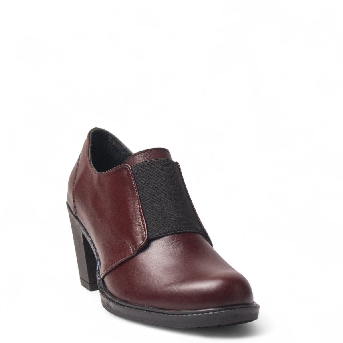 Women Maroon Leather Shoes #4505