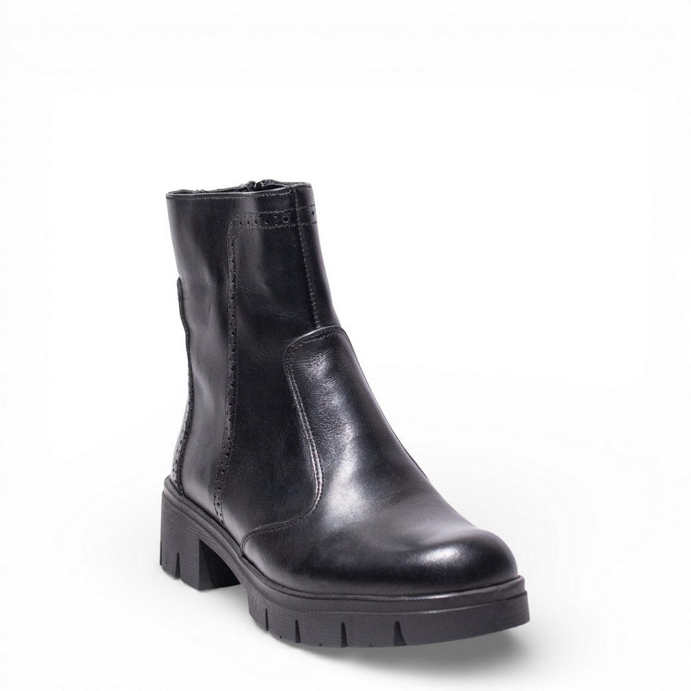 Women Black Leather Hal fBoot #4527
