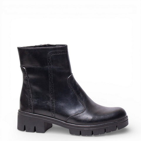Women Black Leather Hal fBoot #4527