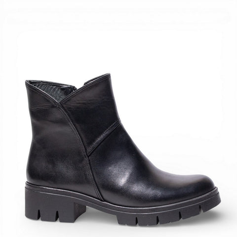 Women Black Leather Hal fBoot #4530
