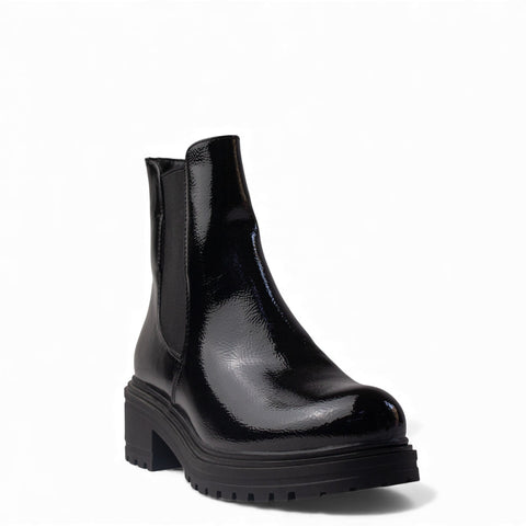 Europeon Union Women Black VernisLeather Half Boot #4536