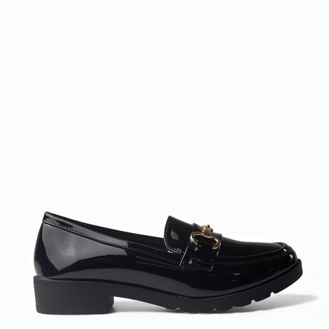 Europeon Union Women Black VernisLeather Shoes #4541