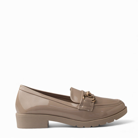 Europeon Union Women Beige VernisLeather Shoes #4542