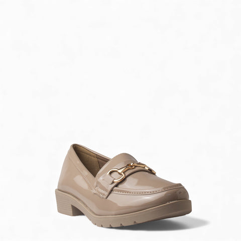 Europeon Union Women Beige VernisLeather Shoes #4542