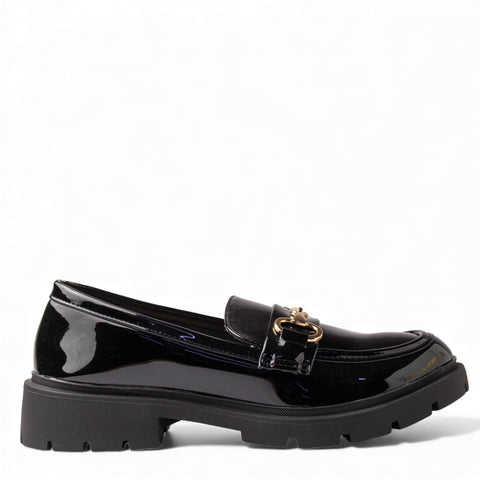Europeon Union Women Black VernisLeather Shoes #4546