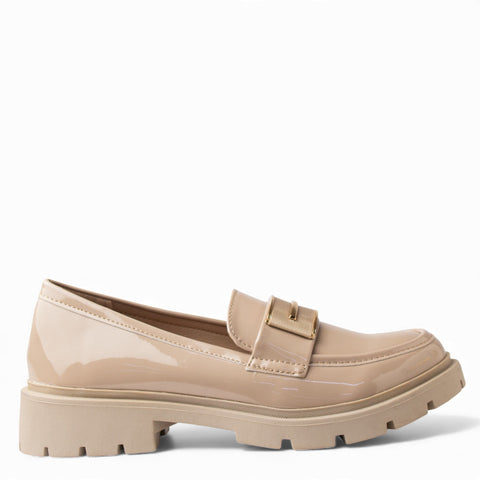 Europeon Union Women Beige VernisLeather Shoes #4551