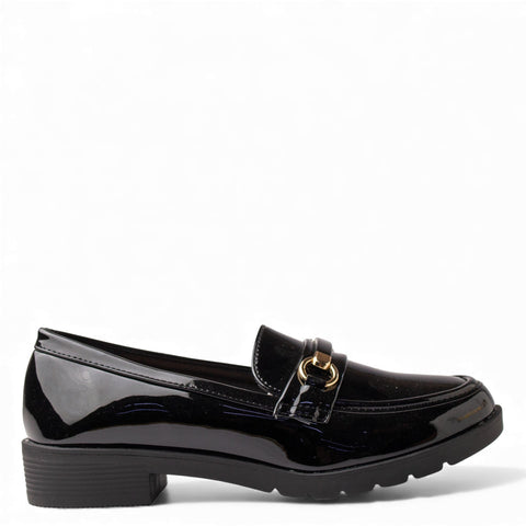 Europeon Union Women Black VernisLeather Shoes #4552