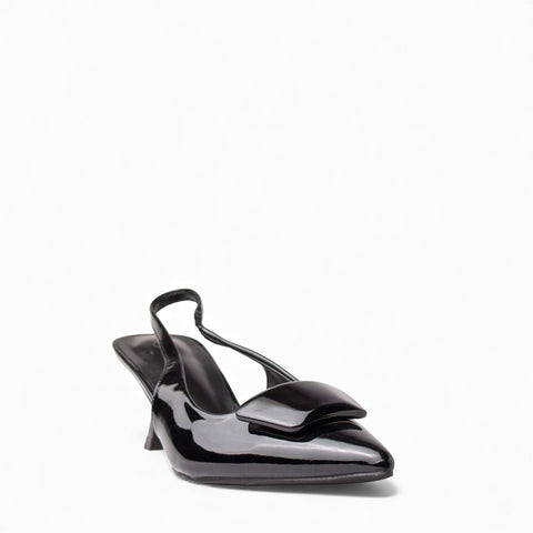 Europeon Union Women Black VernisLeather Heels #4554