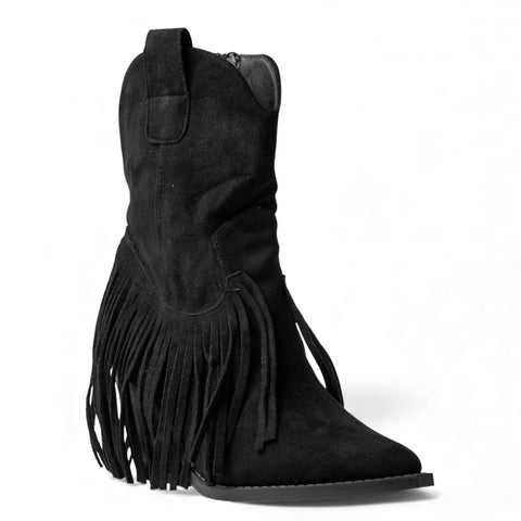 Europeon Union Women Black Chamois Half Boot #4559