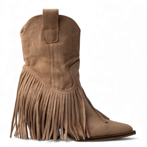 Europeon Union Women Beige Chamois Half Boot #4560