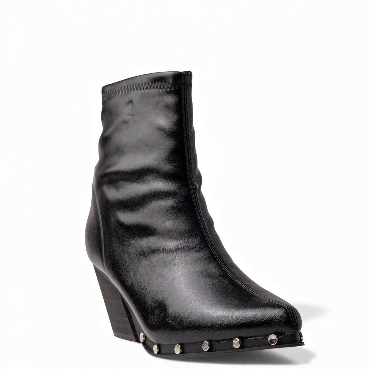 Europeon Union Women Black Leather Half Boot #4561
