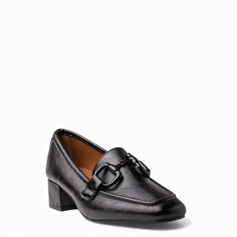 Europeon Union Women Black Leather Shoes #4562
