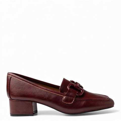 Europeon Union Women Maroon Leather Shoes #4563
