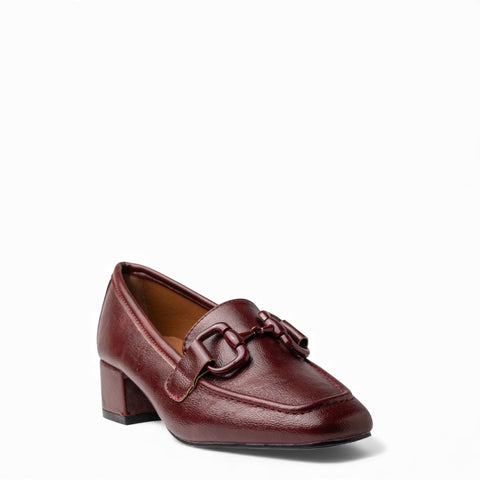Europeon Union Women Maroon Leather Shoes #4563