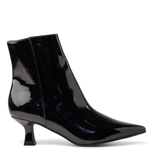 Europeon Union Women Black VernisLeather Half Boot #4564