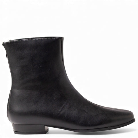 Europeon Union Women Black Leather Half Boot #4566