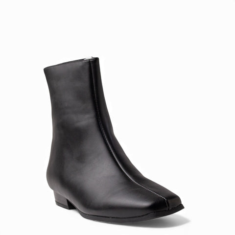 Europeon Union Women Black Leather Half Boot #4566