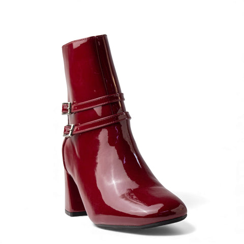 Europeon Union Women Maroon VernisLeather Half Boot #4567
