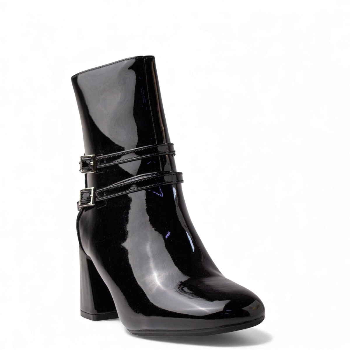 Europeon Union Women Black VernisLeather Half Boot #4568