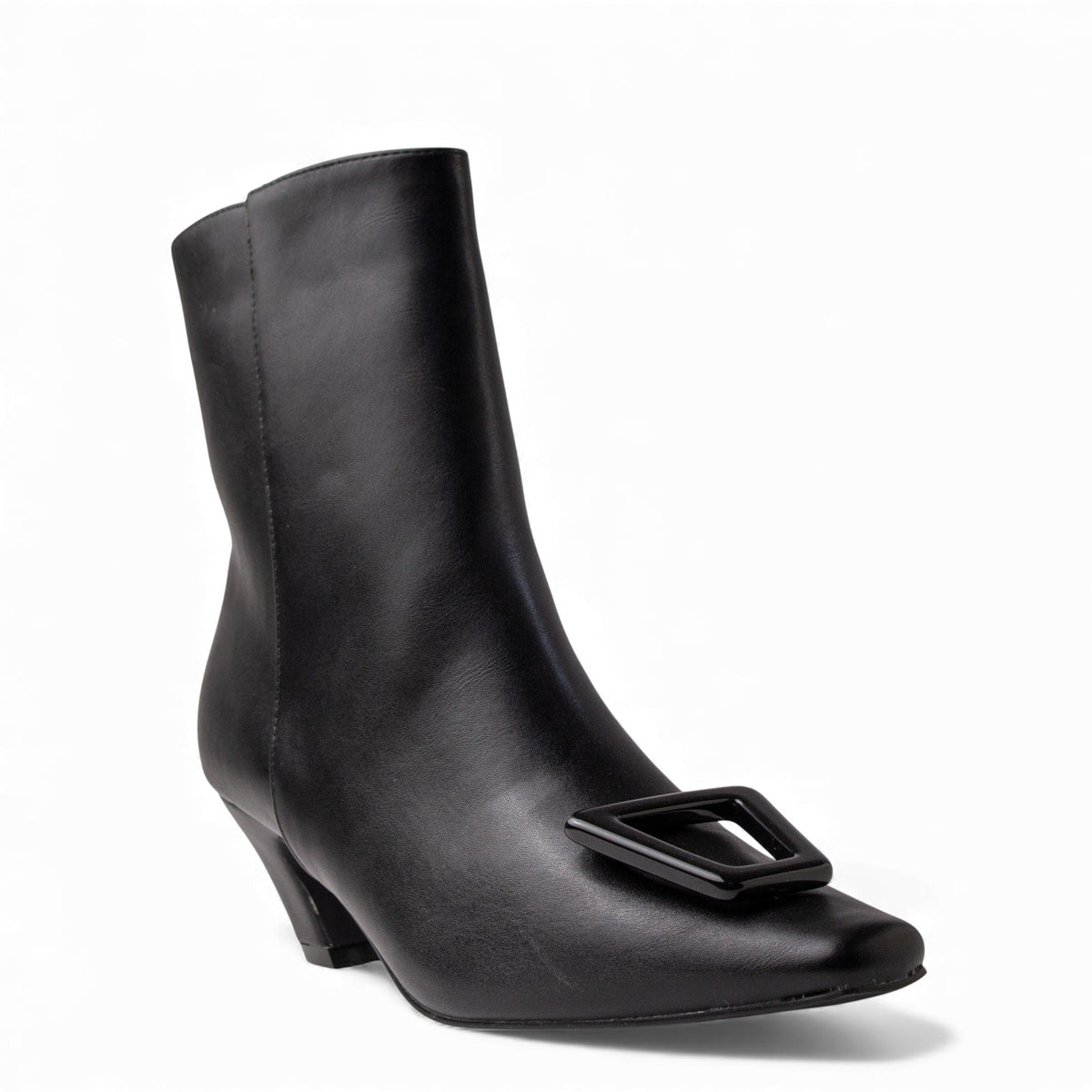 Europeon Union Women Black Leather Half Boot #4569