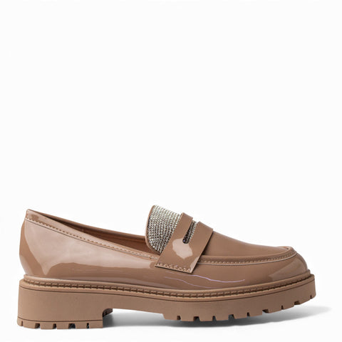 Europeon Union Women Beige VernisLeather Shoes #4570
