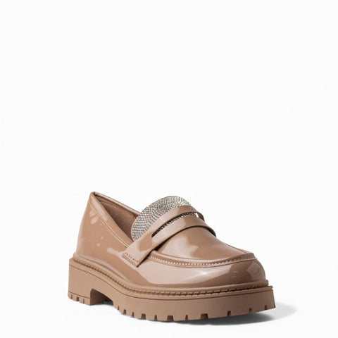 Europeon Union Women Beige VernisLeather Shoes #4570