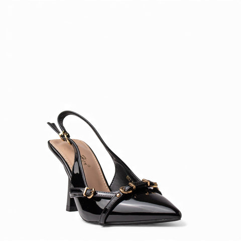 Europeon Union Women Black VernisLeather Heels #4572