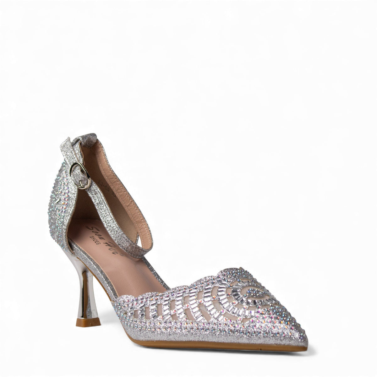 Europeon Union Women Sliver Glitter Soiree Sandal #4574