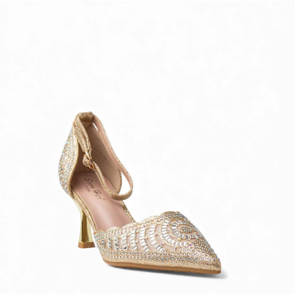 Europeon Union Women Gold Glitter Soiree Sandal #4575