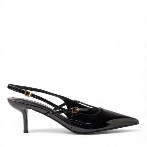 Europeon Union Women Black VernisLeather Heels #4579