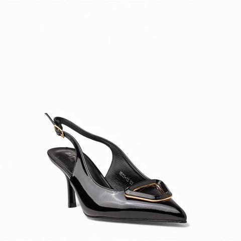 Europeon Union Women Black VernisLeather Heels #4581