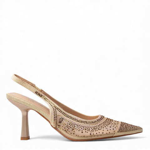 Europeon Union Women Gold Glitter Soiree Sandal #4584