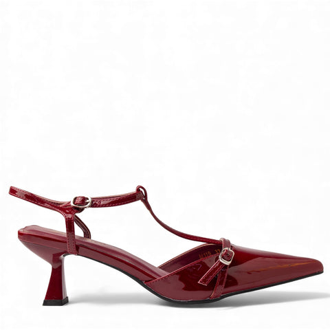 Europeon Union Women Maroon VernisLeather Heels #4590