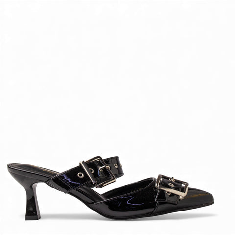 Europeon Union Women Black VernisLeather Heels #4592
