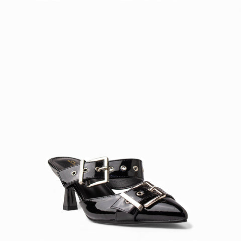 Europeon Union Women Black VernisLeather Heels #4592