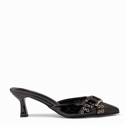 Europeon Union Women Black VernisLeather Heels #4593