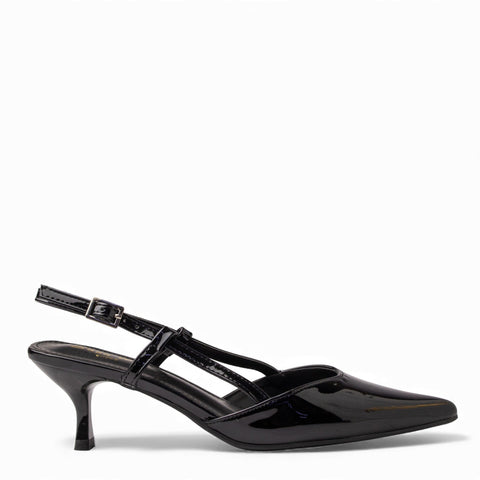 Europeon Union Women Black VernisLeather Heels #4596