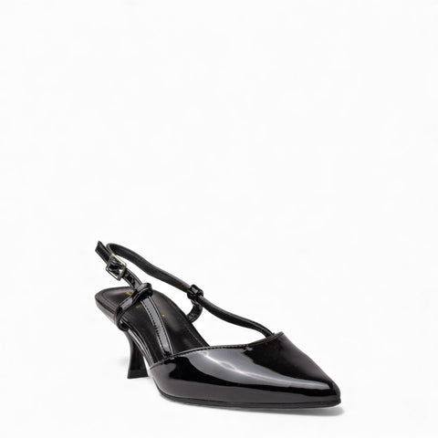 Europeon Union Women Black VernisLeather Heels #4596
