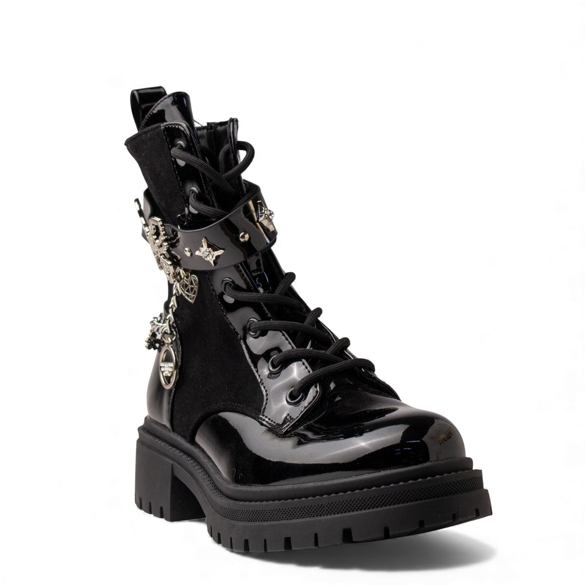 Europeon Union Women Black VernisLeather Half Boot #4602