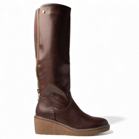 Europeon Union Women Brown Leather Boot #4606